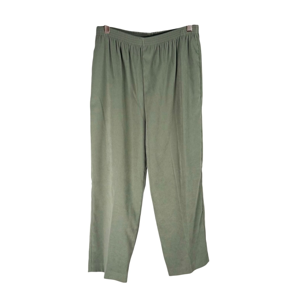 G.W. Graff Sage Green Elastic Waist Pull On Pants 2 Cropped Vintage Grandmacore